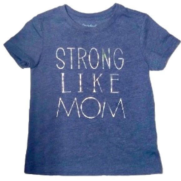 Short Sleeve Tee by Cat & Jack Strong Like Mom Kids Size 4 5 XS - Picture 1 of 6